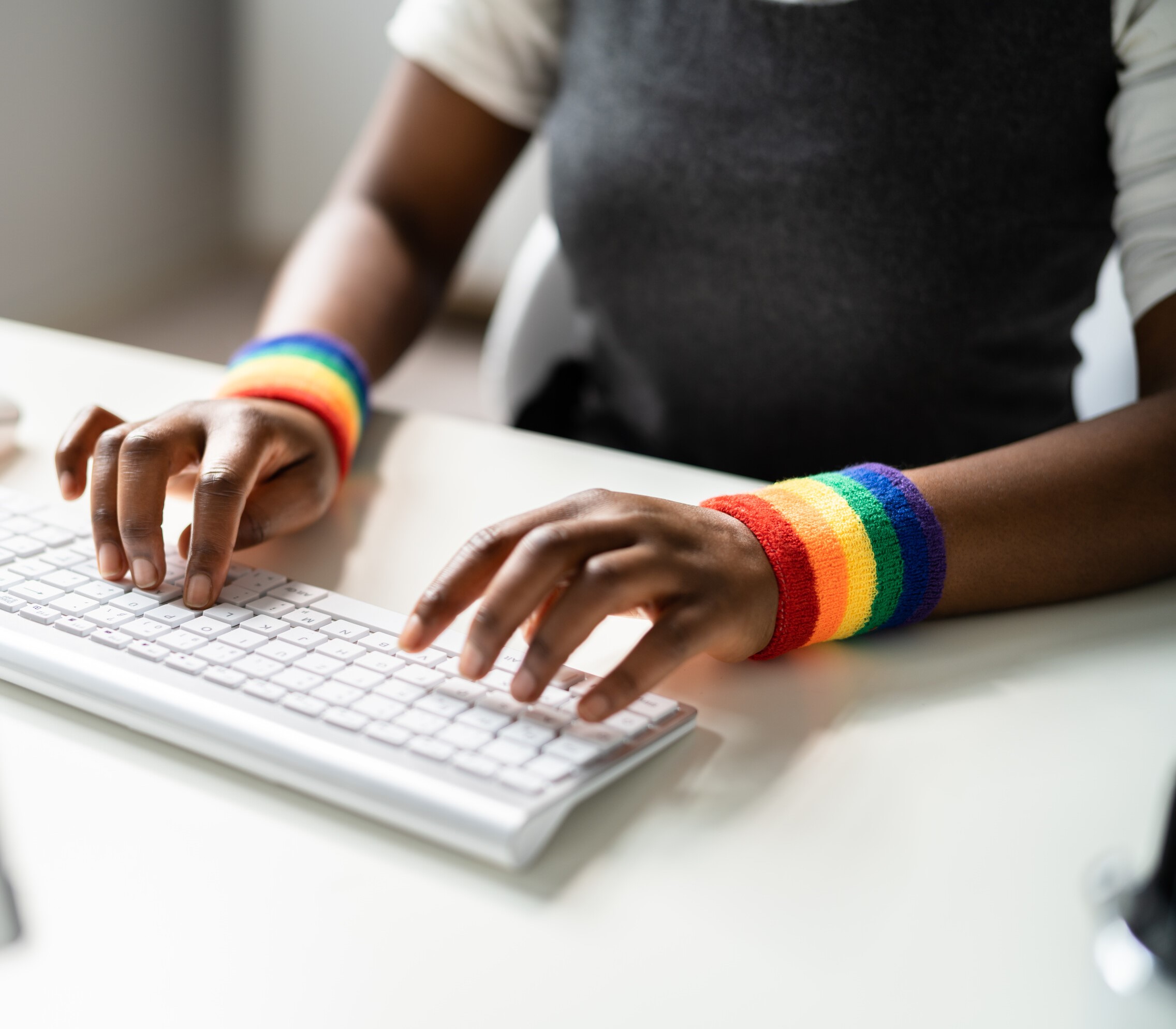 Hands typing